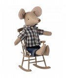 Chaise à bascule miniature Marron adaptée pour les petites souris Maileg