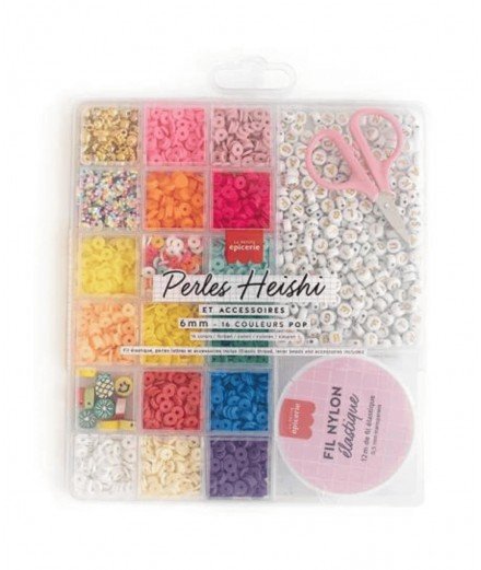 Grand coffret Perles Heishi couleurs Pop de la marque La Petite Epicerie