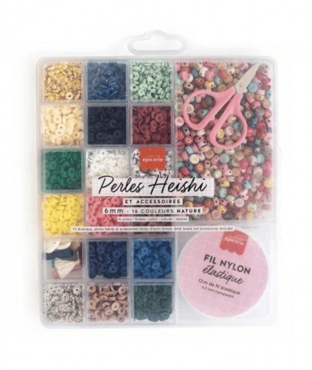 Grand coffret de Perles Heishi coloris Nature de la marque française La Petite Epicerie