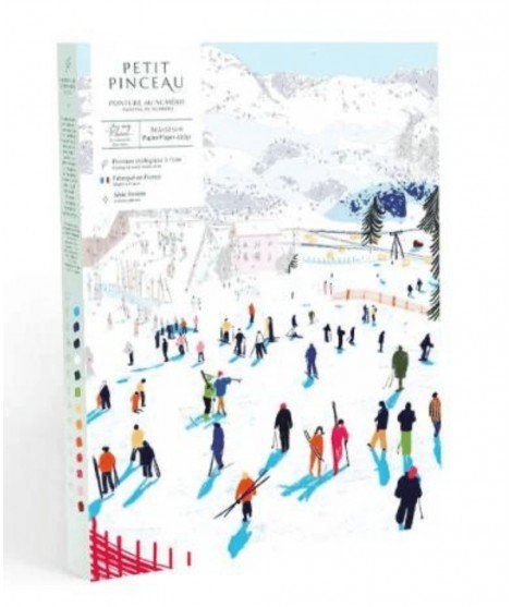 Coffret Peinture au numéro Skiing amoung mountains de la marque La Petite Epicerie