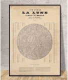 Réimpression d'une carte ancienne de la Lune de Camille Flammarion 1887