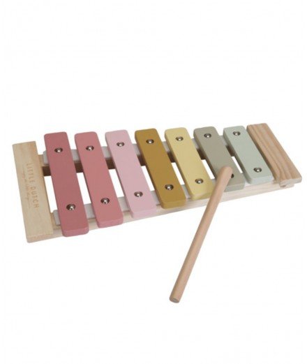 Xylophone en bois rose de la marque pour enfants, Little Dutch
