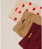 Coffret de chaussettes Coeur rouge M moustache