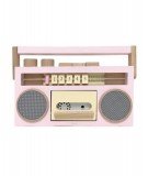 Magnétophone Poste Cassettes en bois rose de la marque japonaise Kiko+ & GG