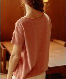 T-shirt en tissu éponge coloris Bois de Rose de la marque Emile & Ida