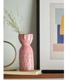Vase visage Embla en coloris rose de la marque scandinave Bloomingville