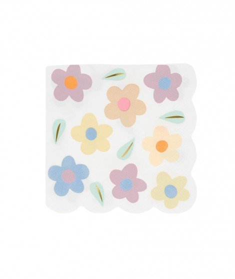 16 serviettes en papier motif Fleurs seventies de la marque Méri Méri