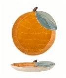 Assiette en porcelaine et en forme d'orange. De la marque de décoration Bloomingville.