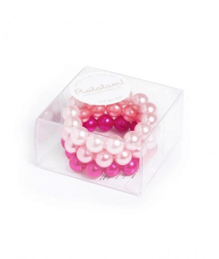 Set de 3 bracelets perles nacrées roses de la marque pour enfants, Ratatam.