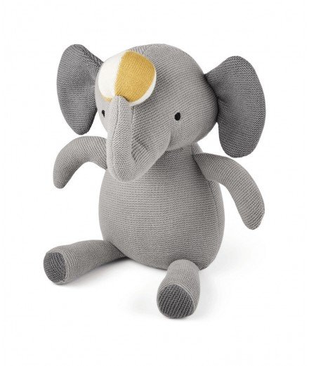Peluche en forme d'Elephant réalisée en coton biologique par la marque Nuuroo