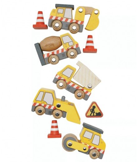 Set de véhicules de construction en bois de la marque de jouets Le toy Van