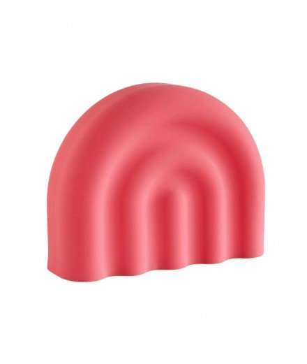 Veilleuse rechargeable en silicone et en forme d'arc-en-ciel couleur rouge cerise. De la marque Oyoy.