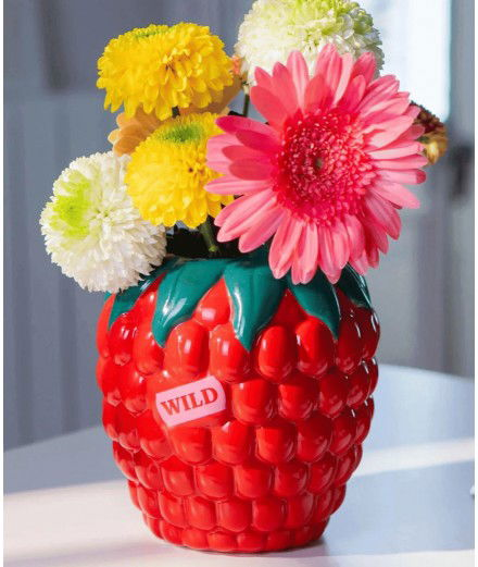 Vase Framboise Wild en céramique réalisé par la marque DOIY.