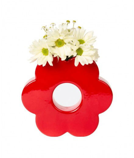 Vase fleur Daisy rouge de la marque de décoration DOIY.