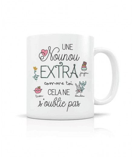 Mug Nounou extra illustré par la créatrice française Créabisontine.