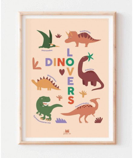 Grande affiche pédagogique sur le thème des Dinosaures. Imprimée en France par la marque Ma Petite Vie.