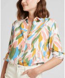 Blouse Claire Jaune, motif multicolore