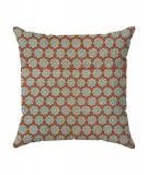 Coussin Blockprint Fleurs Jaipur couleur brique. 45 x 45 cm. 100% coton.