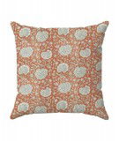 Coussin Blockprint Fleurs roses format carré 45 x 45 cm. Complètement déhoussable. 100% coton