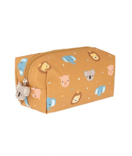 Trousse d'école Animal Friends fabriquée en plastique recyclé. Résistante et facile à nettoyer.