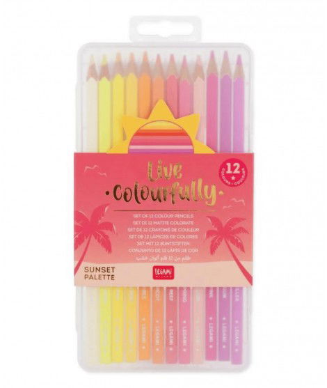 Set de 12 crayons de couleurs Sunset de la marque Legami.