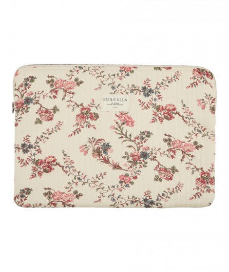 Pochette d'ordinateur imprimé Orchidée de la marque française Emile & Ida