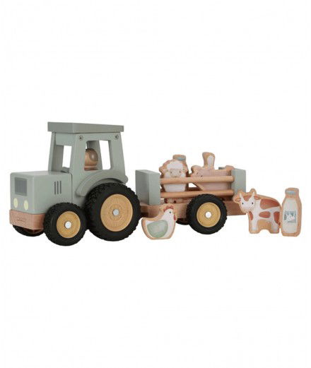 Tracteur en bois certifié FSC de la collection Little Farm de la marque Little Dutch