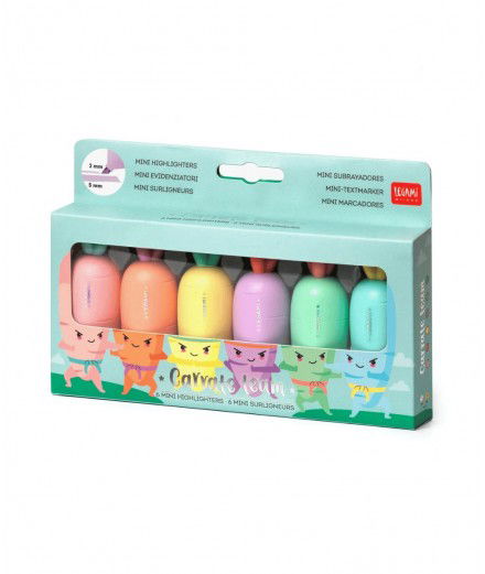 Surligneurs pastels Carottes Legami