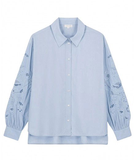 Chemise Caparelle Sky Blue réalisé en coton biologique par la marque française Louise Misha