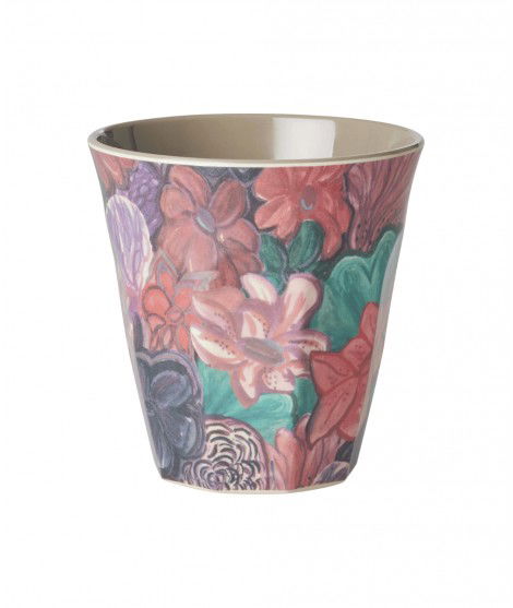 Gobelet en melamine taille medium de la marque Rice. Imprimé Forest Flower.