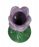 Vase soliflore en porcelaine et en forme de Tulipe Violet