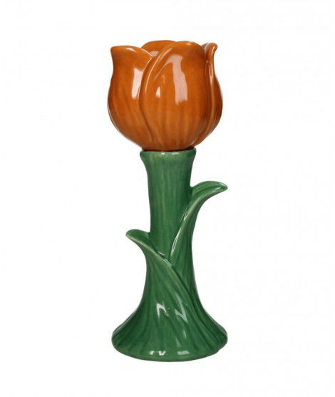 Vase soliflore Tulipe Orange réalisé en porcelaine.