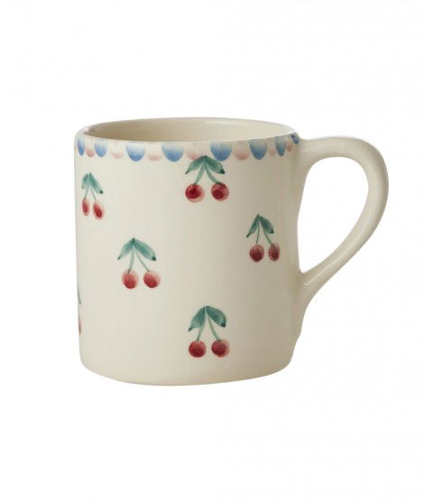 Mug avec des petites cerises peintes à la main des créateurs Rice 