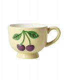 Mug en céramique crème avec des Cerises en relief réalisé par la marque Rice