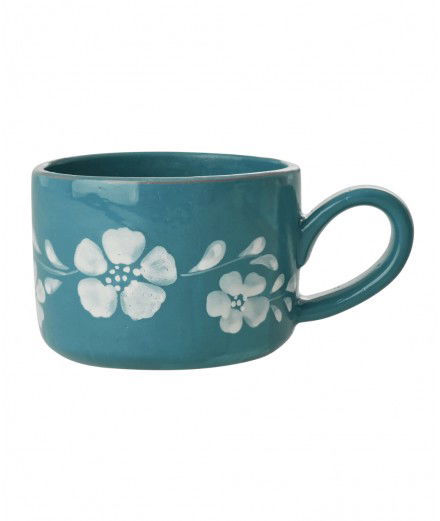 Tasse à capuccino en céramique modèle Jade Flower Wine pièce unique peinte à la main par RIce