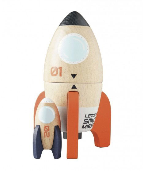 Duo de fusées spatiales en bois de la marque de jouets Le Toy Van