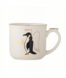 Tasse à Thé de Noël avec un joli pingouin en motif. De la marque de décoration Bloomingville. Passoire et couvercle intégrés.