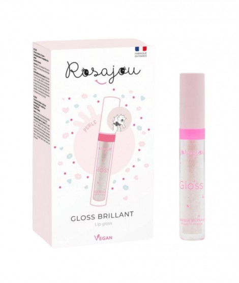 Gloss pour Enfant couleur Perle et senteur fraise de la marque française Rosajou