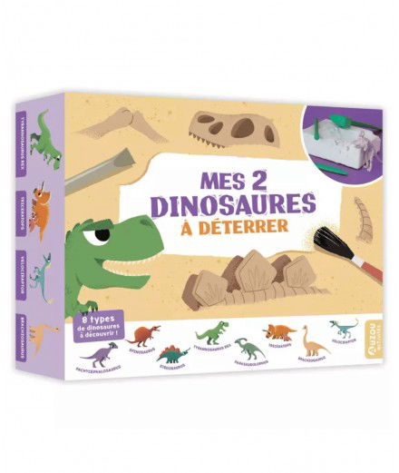 Coffret Dinosaures à déterrer des éditions Auzou. Adapté pour les enfants à partir de 6 ans.