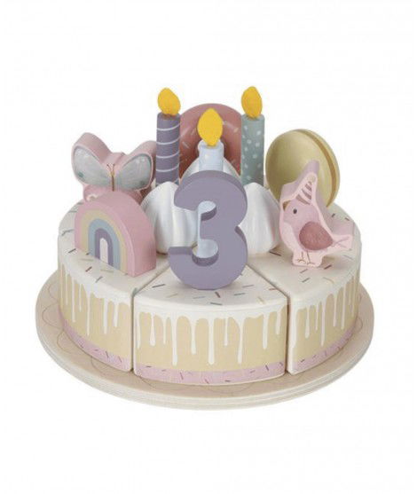 Gâteau d'anniversaire en bois Rose de la marque pour enfants, Little Dutch