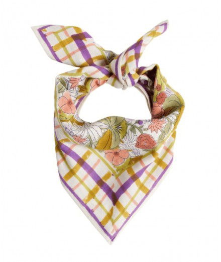 Petit foulard Magic Garden Violine de la marque française Bonheur du Jour