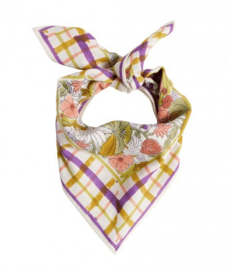 Petit foulard Magic Garden Violine de la marque française Bonheur du Jour