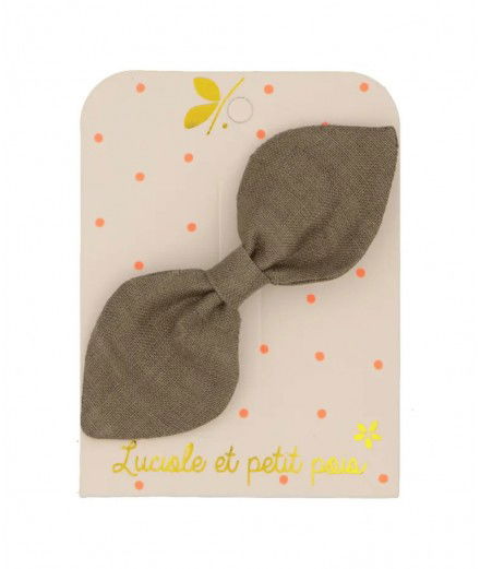 Barrette noeud lapin Kaki de la marque française Luciole et Petit Pois