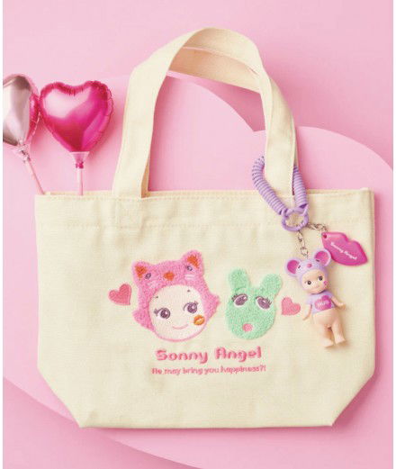 Tote bag Sonny Angel de la collection Kiss Kiss spéciale Saint-Valentin.