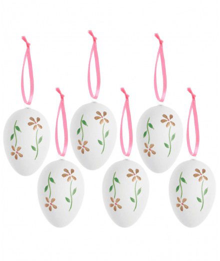 Set de six oeufs de Pâques à suspendre de la marque Rico Design