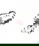 Pin's Snoopy tenant un bouquet de fleurs
