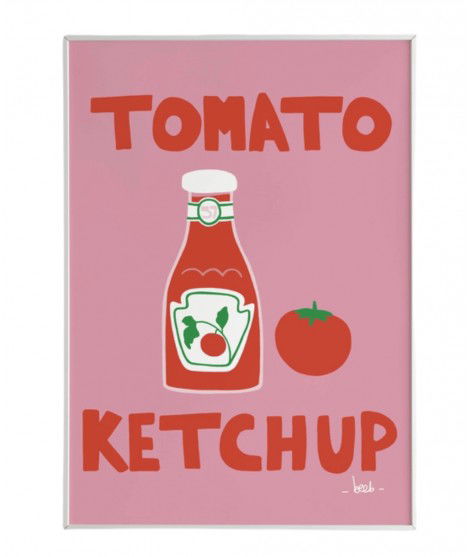 Affiche Tomato Ketchup au format A3, imprimée en France sur du papier certifié FSC