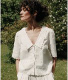 Blouse Broderie anglaise Blanc de la marque française Emile & Ida