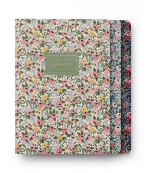 Trio de notebooks Rosa de la marque de papeterie Rifle Paper Co.