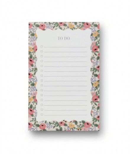 Bloc To Do List Rosa de la marque de papeterie Rifle Paper Co